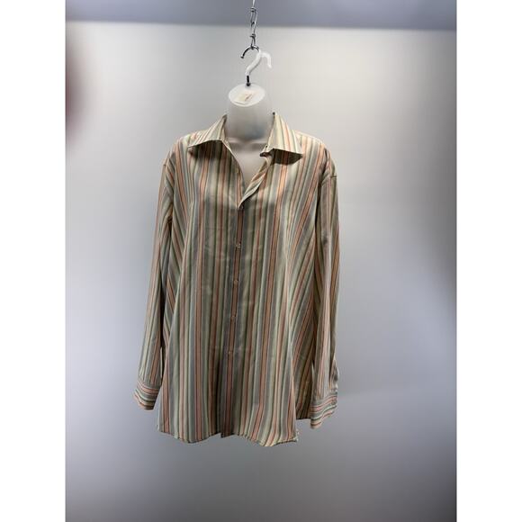 Claiborne Striped Green Wrinkle Free Modern Fit Men’s Size XL - Picture 1 of 10
